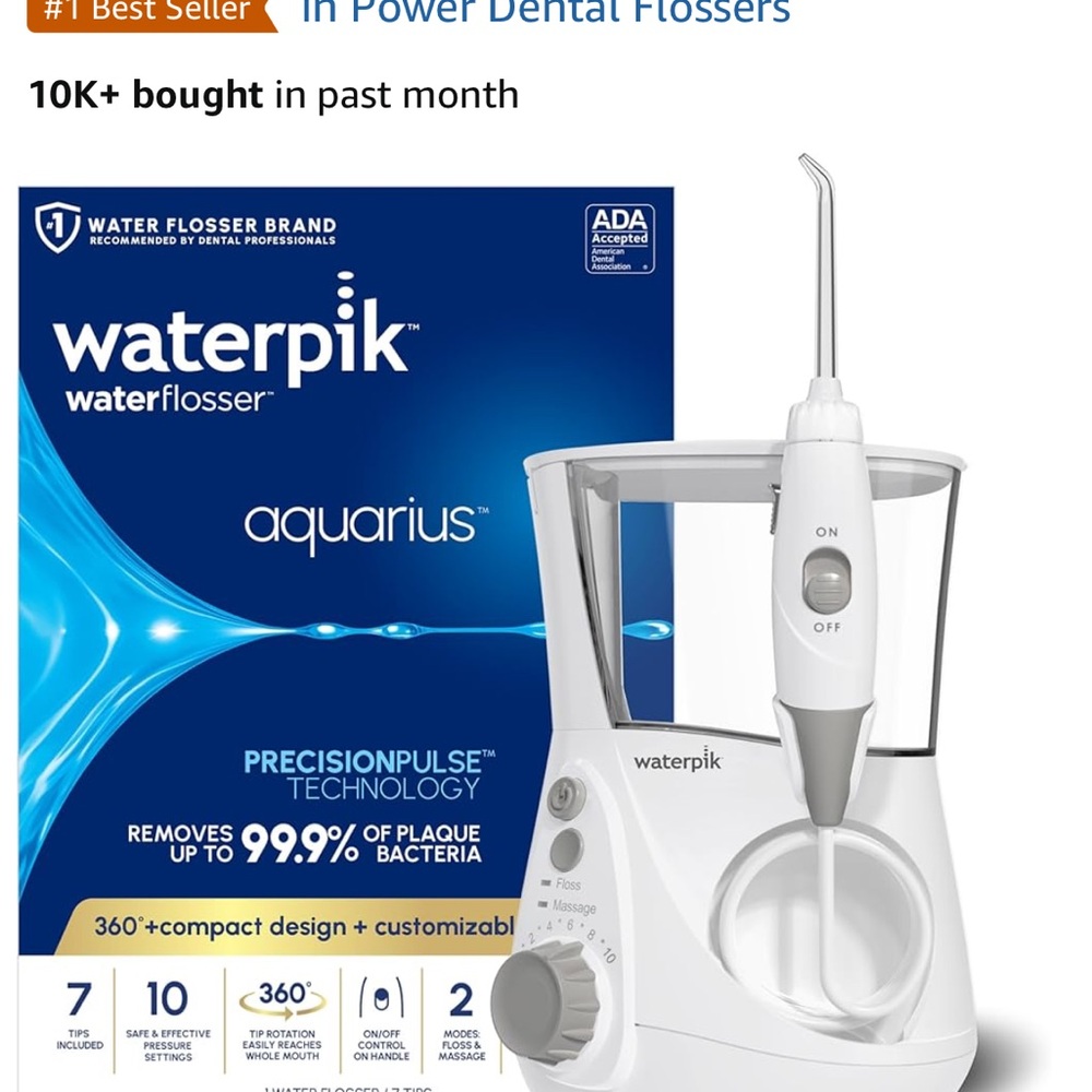 TWO Waterpik Aquarius Water Flosser